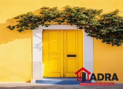 modern yellow front wooden door price list wholesale and economical