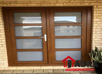double glazed wooden front door with complete explanations and familiarization