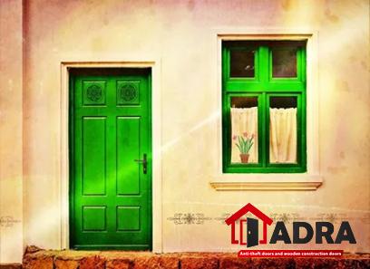 The price of bulk purchase of green wooden front door is cheap and reasonable
