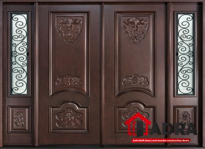 Price and purchase dark wooden front door with complete specifications